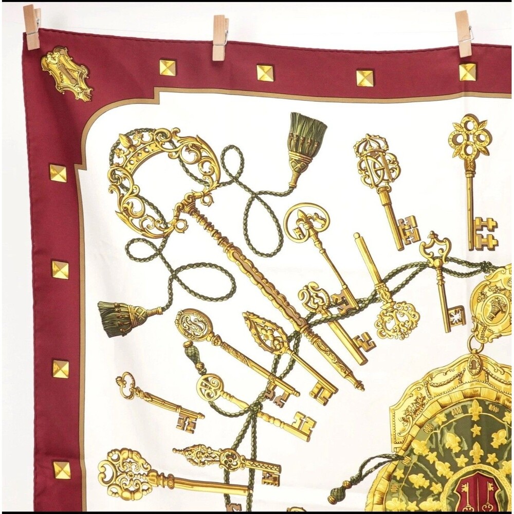 Vintage Hermès Carré 90 “Les Clés” Silk Scarf Made in France Hermes Les Cles - Picture 11 of 16